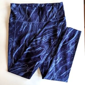 GapFit High Rise Recycled Power Full Length Leggings in Blue Marble